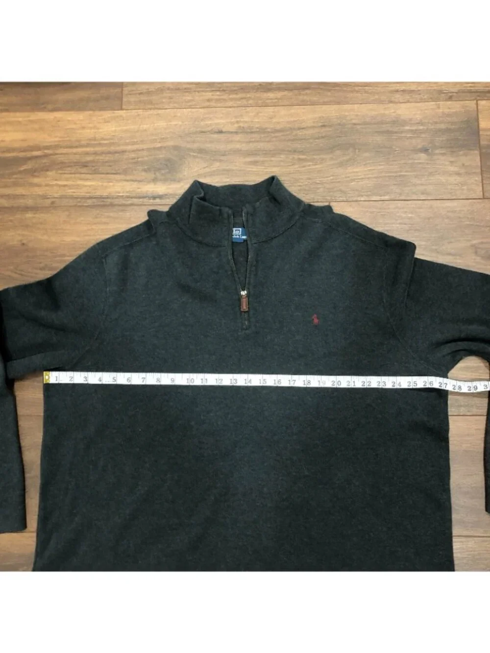 Polo Ralph Lauren Mens Sz XXL Quarter Zip Sweater Gray Cotton Mock Neck Logo
